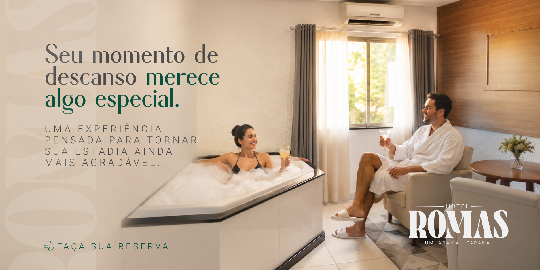 Seu momento de descanso merece algo especial — Roma's Hotel